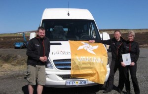 Á myndinni eru Röðull Reyr Kárason, Rúnar Óskarsson og Hulda Jóna Jónasdóttir hjá Fjallasýn.